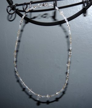 Clear Necklace with Small Leaf