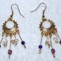Gold & Purple 5 Dangle Earrings
