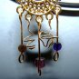 Gold & Purple 5 Dangle Earrings