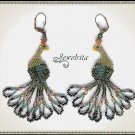 Earrings Green peacock
