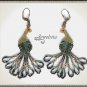 Earrings Green peacock