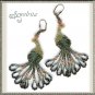 Earrings Green peacock