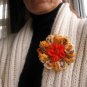 Orange Flower Brooch