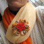 Orange Flower Brooch