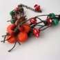 Colorful Glass and leather bracelet
