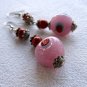 Red and Pink Dangly Earrings