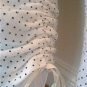 Cream Black Polka Dotted Shirt Med FREE SHIPPING