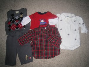 8pc 3 - 6m BABY BOY WINTER CLOTHING LOT  free shipping