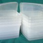 8 PLASTIC CONTAINERS 5"x7"x7" Clear + 4 Snap-On Lids From Sweden