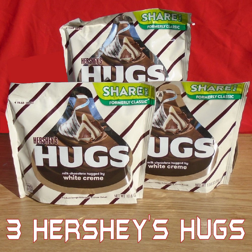 3 Bags HERSHEY'S HUGS Chocolate with White Creme 10.6oz. Each New