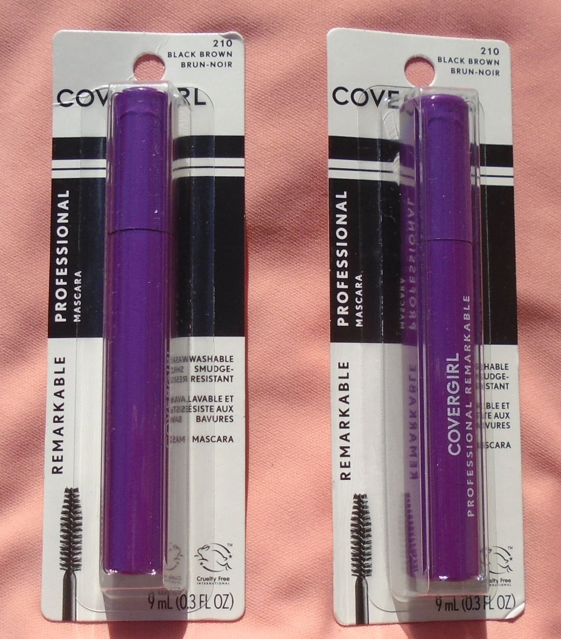 2 COVERGIRL Remarkable Professional Mascara 210 Black Brown .3 oz. each