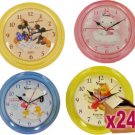 24 x Cartoon Wall Clocks - Winnie, Mickey, Snoopy, Hello Kitty