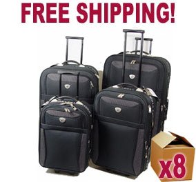 Pallet of 8 x 4pc Beverley Hills Polo Club Trolley Case