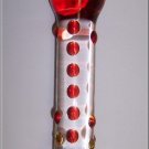 Nubby Chubby Head - Red/Amber Pyrex Glass Dildo