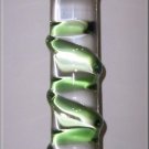 Swirly Chubby Head - Green Pyrex Glass Dildo