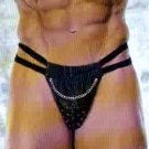 Leather and Chain Studded G-String