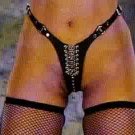 Leather Stripe Chain G-String