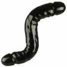 JR. Veined DBL Header - Bender, Black 12" Double Head Dildo