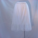 Gluv Tex Half Slip White off White Vintage slip Nylon Large 7 inch lace hem (S L A)