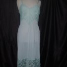 Blue Whole Slip Vintage Super Lace bodice lace hem Tall Full Slip Dress Bust 36 (S L A)