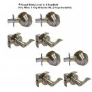 Combo SN Lockset: 4 Single Cylinder Deadbolt + 4 Entrance Reversible Lever Handle Door Lock