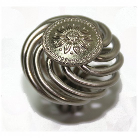 25 Knobs Birdcage Knob Satin Nickel 13/8" Diameter 9871