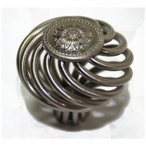 25 Cabinet Knobs Birdcage Knob Satin Nickel 1-1/2" Diameter 9872