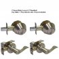 Combo Lockset: 2 Single Cylinder Deadbolt + 2 Entrance Reversible Lever Handle Door Lock
