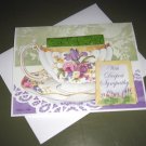 TEA CUP GREETING CARD WITH DEEPEST SYMPATHY