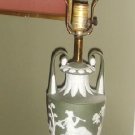 Sage Green & White Table Lamp Wedgwood Style