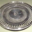 Vintage Silver Plated Round Pierced Tray C Monogram