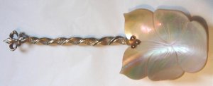 Unique Serving Spoon, Twisted Handle, MOP, Mother of Pearl Bowl