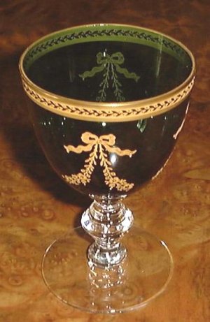 Rare BOUQUET GREEN by Tiffin Cordial or Juice Glass