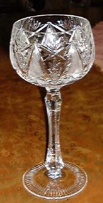 Exquisite Cut Glass Crystal Stem Tall WATER Goblet