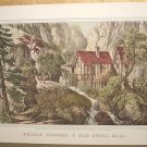 Currier & Ives Print PUZZLE PICTURE OLD SWISS MILL