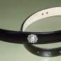 SUPER BLACK LADIES BELT W/ SILVER BUCKLE & MEDALLIONS #3