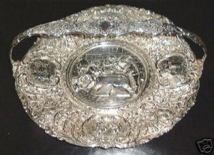Antique Barbour SP Co Dutch Repousse Brides Basket