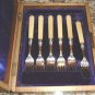 Elaborately Engraved Silver 12 Pc Fish Set Wood Boxed England