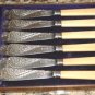 Elaborately Engraved Silver 12 Pc Fish Set Wood Boxed England