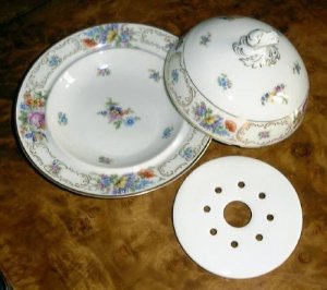 Dresden Flowers 3 pc Butter Dish by Tirschenreuth PT Bavaria
