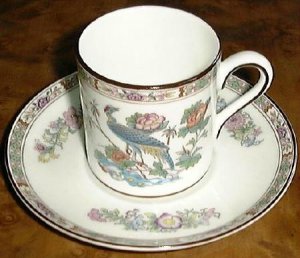 KUTANI CRANE 2 1/2 inch Demitasse Cup & Saucer Wedgwood Porcelain England