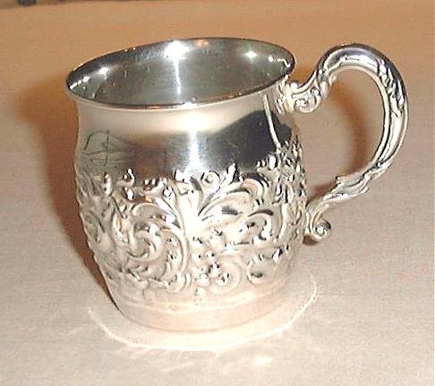 Antique Sterling Silver Baby Christening Cup Mug