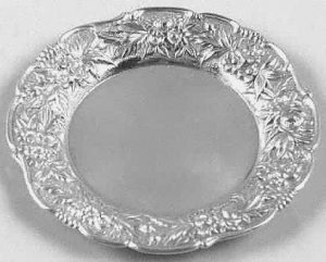 Sterling Silver Repousse Butter Pat by S KIRK and SON