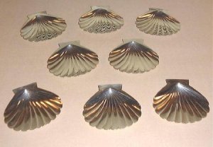 8 950 Sterling Japanese Shell Butter Pats KUYEDA Silver
