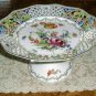 EARLY Pierced C. Schumann Compote CS BAVARIA Orange Tulip Dresden Flower Germany