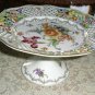 EARLY Pierced C. Schumann Compote CS BAVARIA Red Iris Dresden Flower Germany