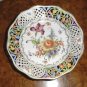 EARLY Pierced C. Schumann Compote CS BAVARIA Red Iris Dresden Flower Germany