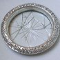Sterling Silver Repousse & Glass Coaster as is S. KIRK