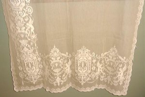 VICTORIAN LACE PANEL-EMBROIDERED NET-CHERUBS
