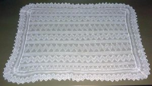 VINTAGE TAMBOUR LACE LAY-OVER PILLOW SHAM-WHITE EMB NET